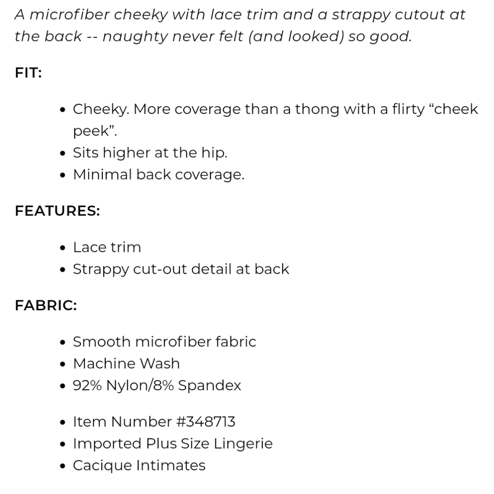 Cacique 26/28 Cheeky Panty - Picture 10 of 11